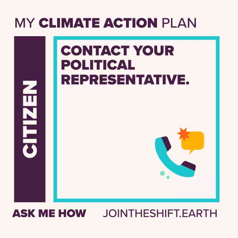 Cue Card for the Citizen superpower climate action number 4 with text: Contact your political representative.