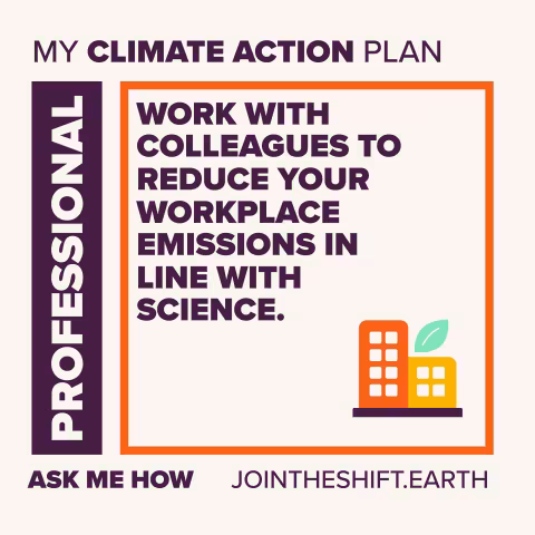 Cue Card for the Professional superpower climate action number 1 with text: Work with colleagues to meet Science-Based Targets Initiative.