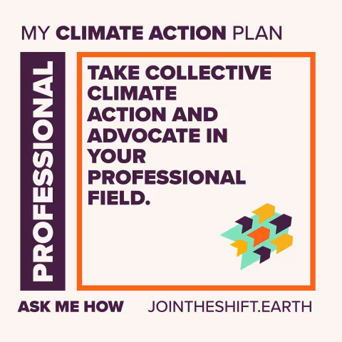 Cue Card for the Professional superpower climate action number 4 with text: Take collective climate action; advocate in your professional field.