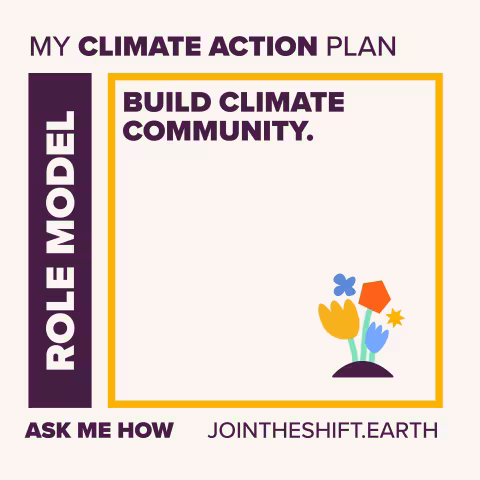 Cue Card for the Role Model superpower climate action number 1 with text: Build climate community.