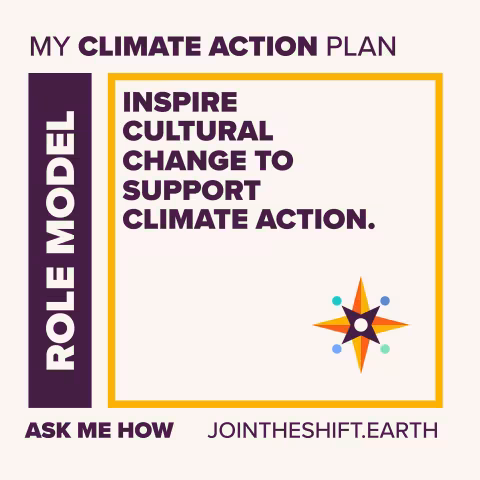Cue Card for the Role Model superpower climate action number 5 with text: Inspire cultural change to support climate action.